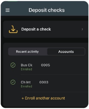 Banno Mobile deposit checks